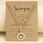 Zodiac Necklace Vintage English Star Image Pendant Three Piece Jewelry Set nowadaysfashion