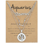 Zodiac Necklace Vintage English Star Image Pendant Three Piece Jewelry Set nowadaysfashion