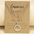 Zodiac Necklace Vintage English Star Image Pendant Three Piece Jewelry Set nowadaysfashion