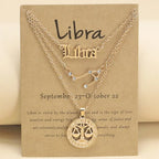 Zodiac Necklace Vintage English Star Image Pendant Three Piece Jewelry Set nowadaysfashion