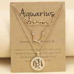Zodiac Necklace Vintage English Star Image Pendant Three Piece Jewelry Set nowadaysfashion